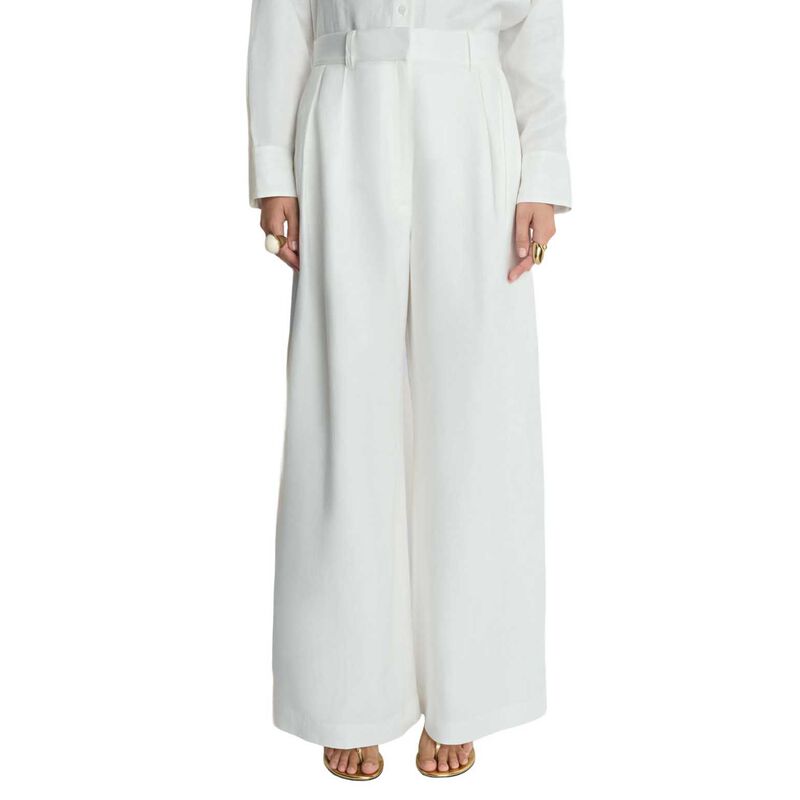 Veronika Maine Drapey Viscose Linen Wide Leg Pant image number 0